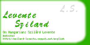 levente szilard business card